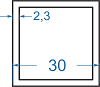 Алюмінієва труба квадратна 30x30x2.3 Анод