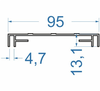 Алюмінієвий профіль для лайтбоксів 95x13.1 Анод