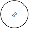 Алюмінієвий круг ø 80 б.п.