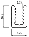 Алюмінієвий профіль 10.5x7.25 Анод