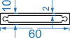 Алюмінієва труба прямокутна 60x10x2 б.п.