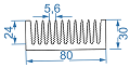 Алюмінієвий радіаторний профіль 80x30 б.п.