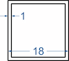 Алюмінієва труба квадратна 18x18x1 б.п.