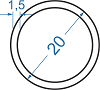 Алюмінієва труба кругла ø 20x1.5 мм б.п.