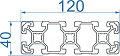 Алюмінієвий верстатний профіль 40x120 Анод