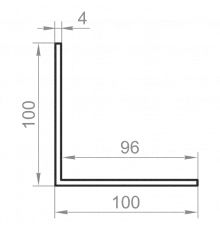 Алюмінієвий кутник рівносторонній 100x100x4 б.п. Алюмінієвий кутник рівносторонній 100x100x4 б.п.