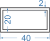 Алюмінієва труба прямокутна 40x20x2 б.п.