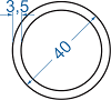 Алюминиевая труба круглая ø 40x3,5 мм