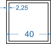 Алюмінієва труба квадратна 40x40x2.25 б.п. 6082