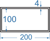 Алюмінієва труба прямокутна 200x100x4 б.п.