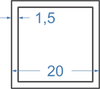 Алюмінієва труба квадратна 20x20x1.5 б.п.