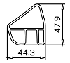 Алюмінієвий човновий профіль 44.3x47.9 Анод