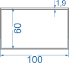 Алюмінієва труба прямокутна 100x60x1,9 б.п.