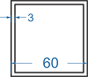 Алюмінієва труба квадратна 60x60x3 б.п.