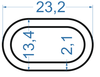 Алюмінієва труба овальна 23.2x13.4x2.1 Анод