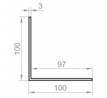 Алюмінієвий кутник рівносторонній 100x100x3 б.п. Алюмінієвий кутник рівносторонній 100x100x3 б.п.