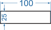 Алюмінієва полоса / шина 100x25 б.п.