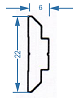 Меблевий профіль полоса 22x6 б.п.